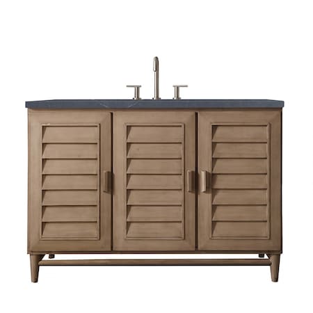 James Martin Vanities Portland 48in Single Vanity Whitewashed Walnut w/ 3 CM Charcoal Soapstone Quartz Top 620-V48-WW-3CSP